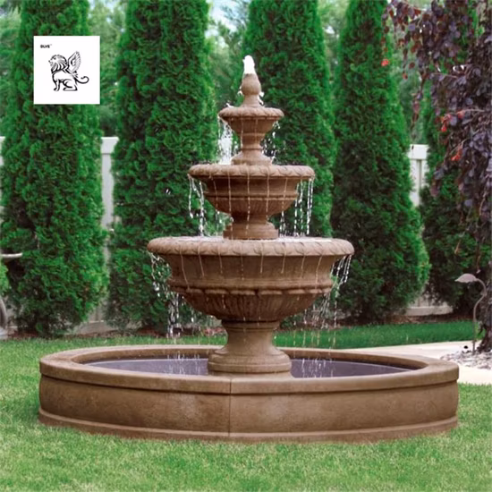 Vendite Decorazione del giardino Grande fontana in pietra di marmo Mfwg